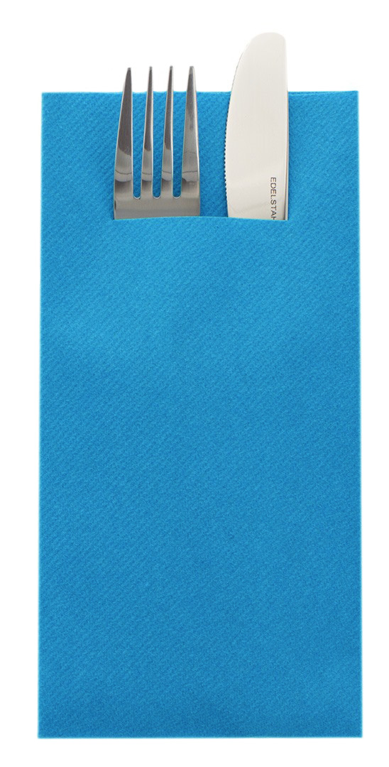Mank Pocket-Napkins Linclass 1/8 Falz, 40 x 40 cm, Basic aquablau