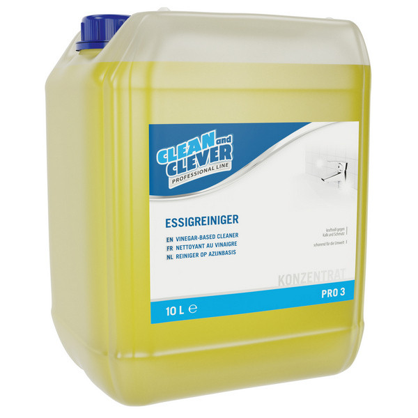 clean and clever Essigreiniger PRO 3, 10l flüssig, pH: 2.5 - 3.5, gelb