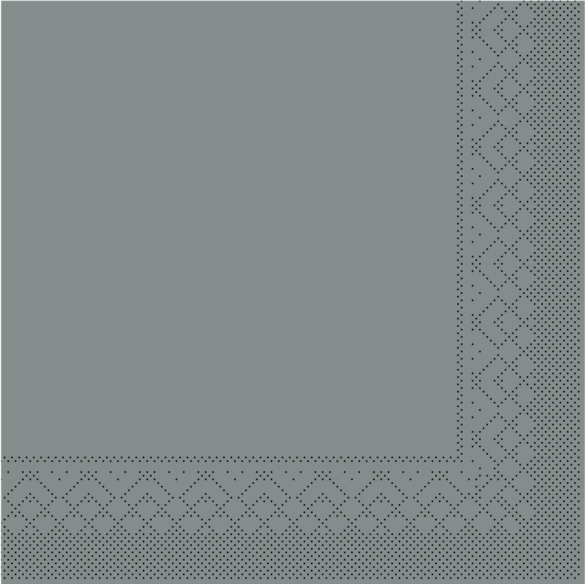 Mank Serviette 3-lagig, Tissue 1/4 Falz, 33 x 33 cm, Basic grau