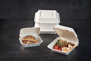 BioPak Menübox 850ml, Bagasse Weiß