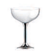 Cocktailglas 2-Teile, 1.00 dl, (geeicht),  PS, glasklar / silber