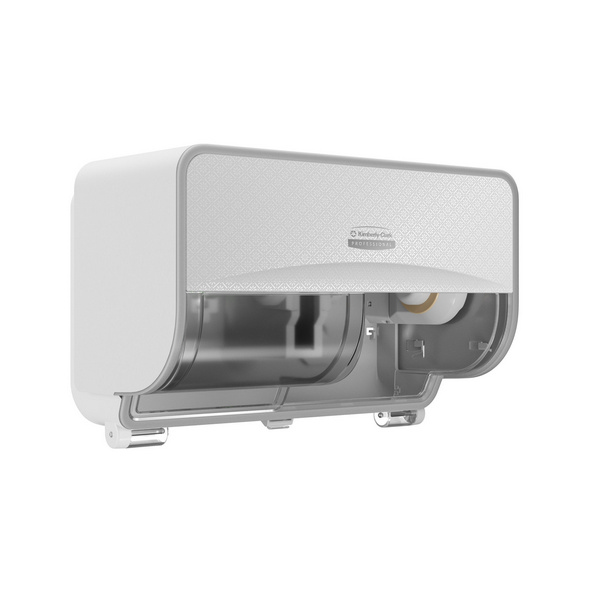 KC-ICON Toilettenpapierspender mit 2 horiz. Rollen H: 213, B:324, T:184 mm, Mosaikdesign, weiss