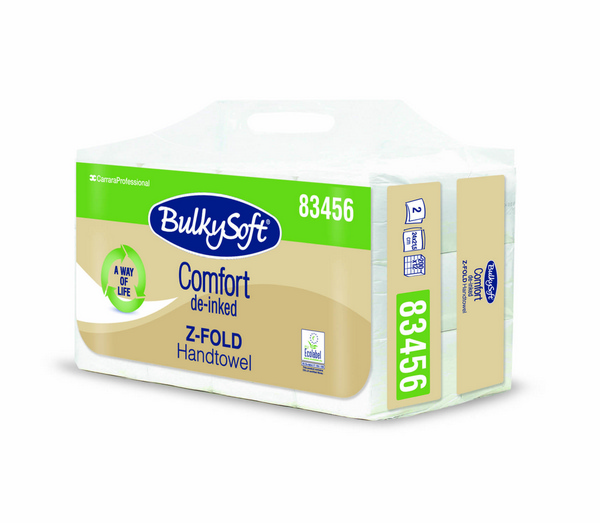 BulkySoft Handtuch, V-Falz, 2 lagig 21x21cm, Recycling, weiss