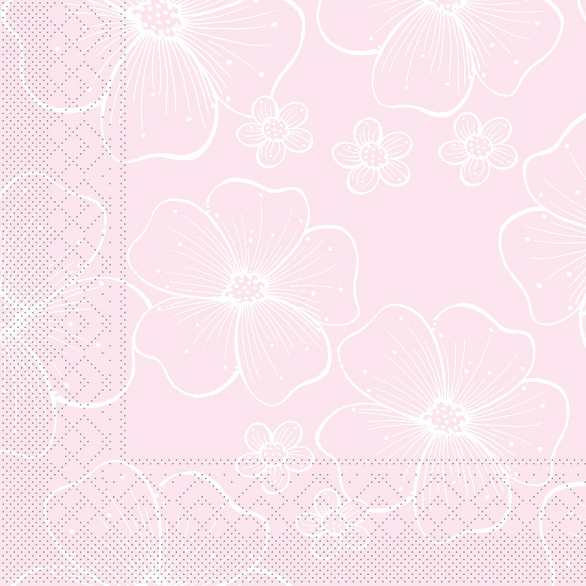 Mank Serviette, 3-lagig, Tissue  1/4 Falz, 33x33cm, Nicole pink
