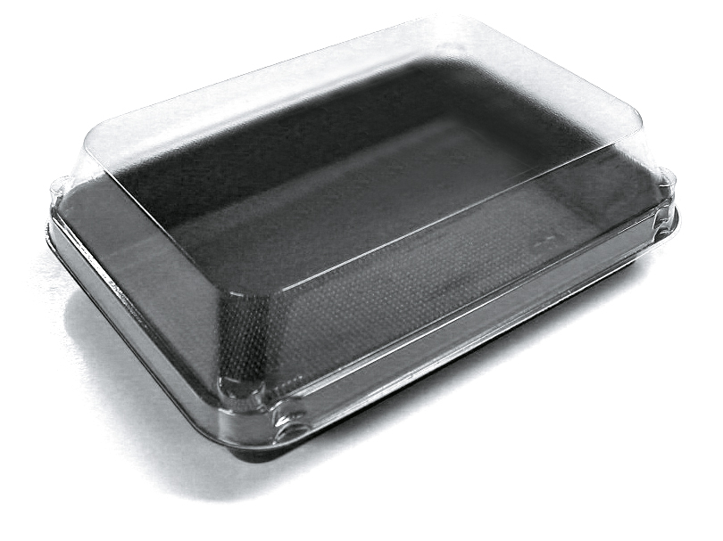 Lunchbox, 185 x 134 x 54 mm Schwarz / Transparent