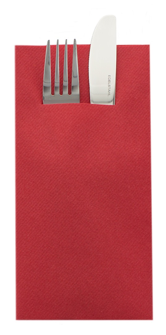 Mank Pocket-Napkins Linclass 1/8 Falz, 40 x 40 cm, Basic rot