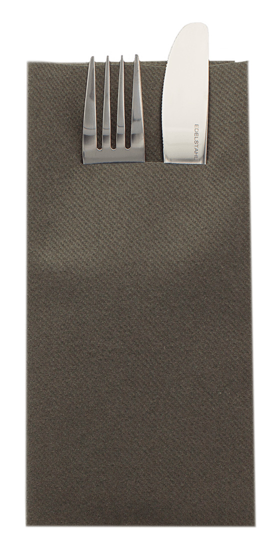 Mank Pocket-Napkins Linclass 1/8 Falz, 40 x 40 cm, Basic braun