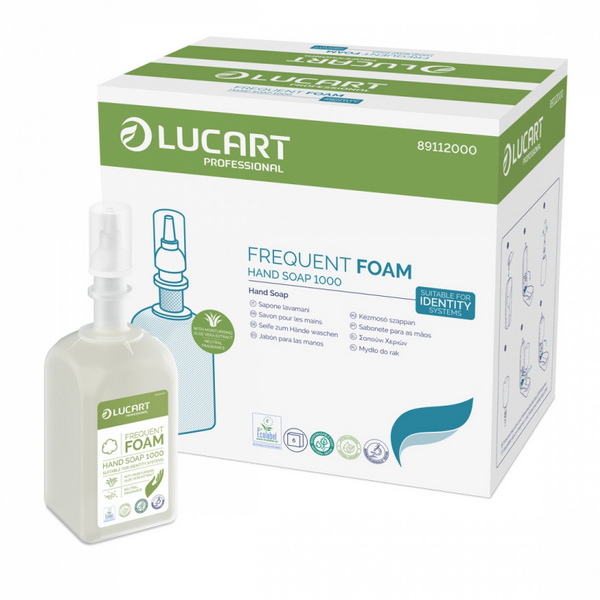 Schaumseife Lucart, 1 Liter, EcoNatural Frequent Foam, Aloe Vera, pH-neutral, neutraler Duft
