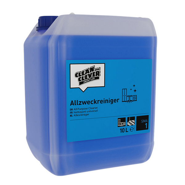 clean and clever Allzweckreiniger SMA1 10 Liter, flüssig, pH: 11, Ammoniak-Geruch, blau