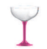 Cocktailglas 2-Teile, 1.00 dl, (geeicht), PS glasklar / rosa