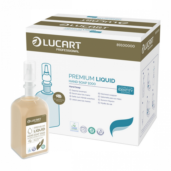 Flüssigseife Lucart, 1 Liter, EcoNatural Premium Liquid, Arganöl, pH-neutral, Blumenduft