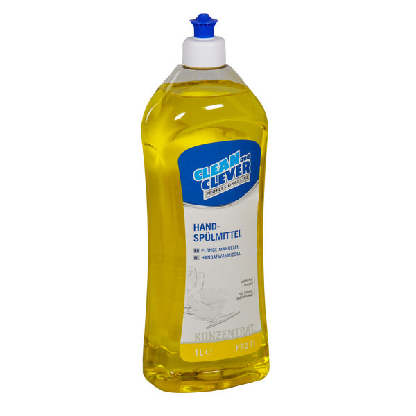 clean and clever Handspülmittel PRO 11, 1l flüssig, pH: 6-7, gelb