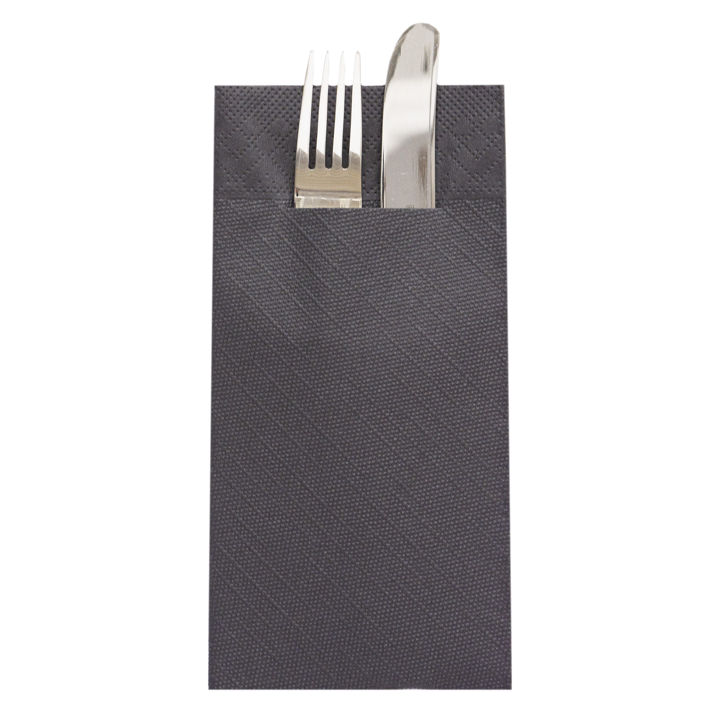 Mank Pocket-Napkins 4-lagig, Tissue-Deluxe 1/8 Falz, 40 x 40 cm, Basic schwarz