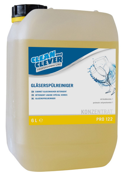 clean and clever Gläserspülreiniger PRO 122, 6l flüssig, pH: 12,3, gelb