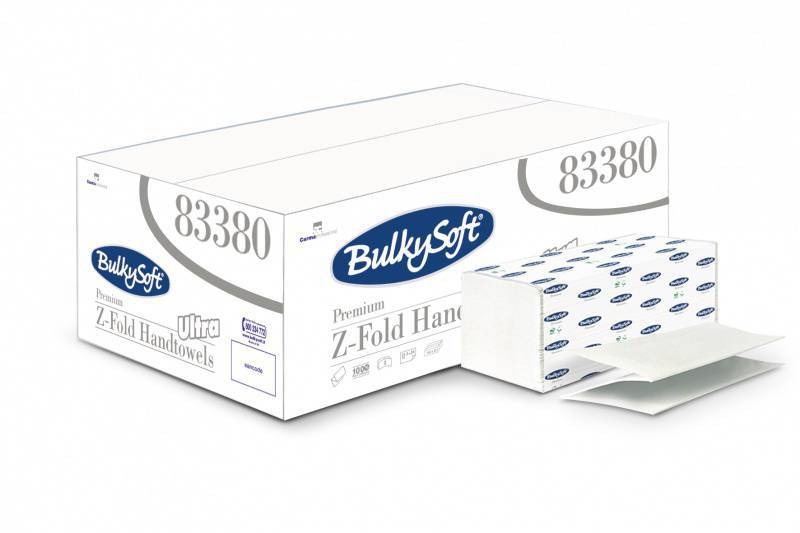 BulkySoft Handtuch, Z- Falz, 2 lagig  21.50 x 24.00cm, Zellstoff, weiss