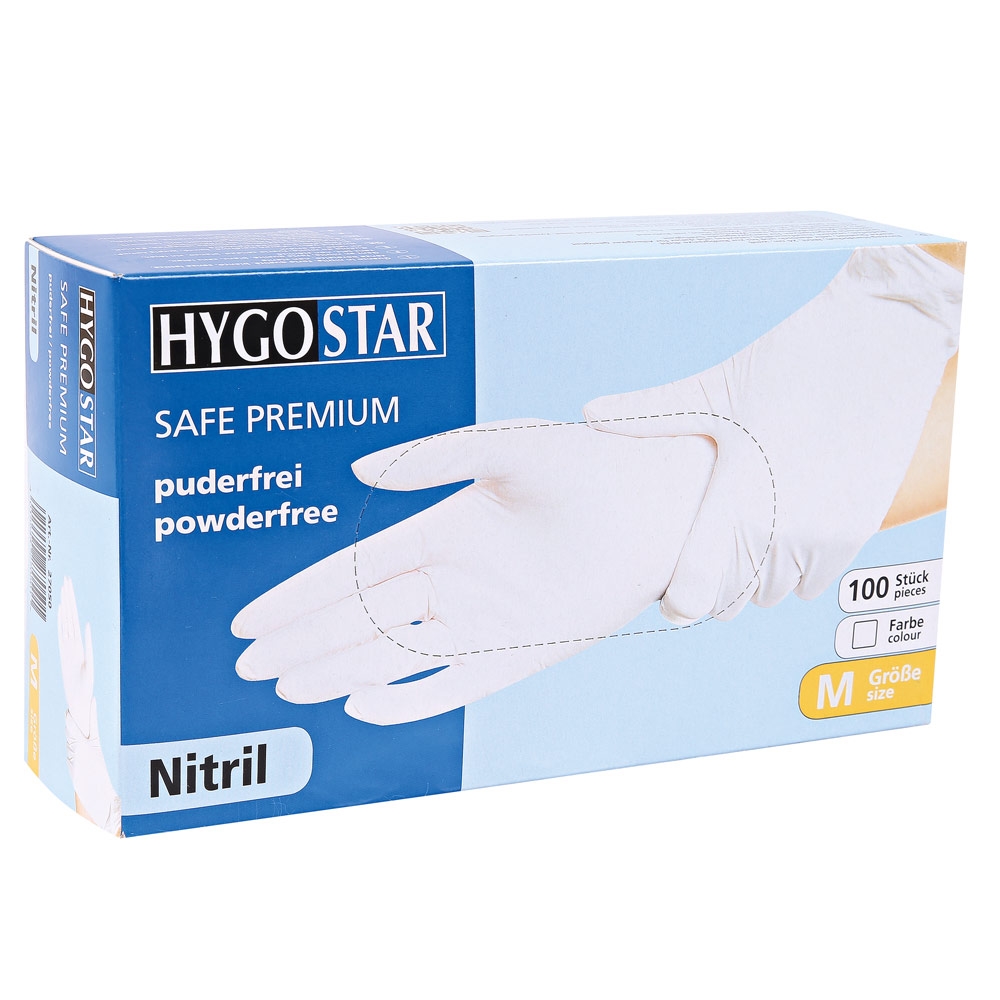 Nitril Handschuhe SAFE Premium ungepudert, Grösse S, weiss