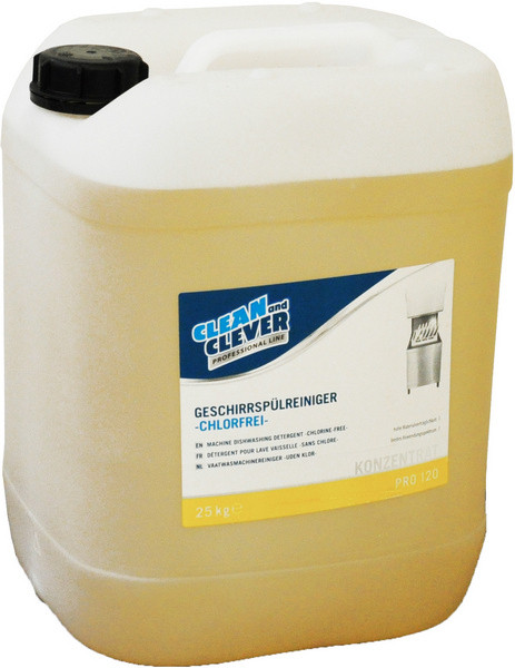 clean and clever Geschirrspülreiniger PRO 120 25kg flüssig, pH: 12,3, hellgelb