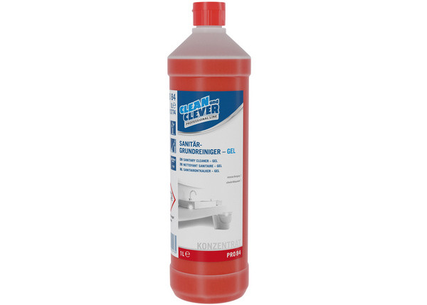 clean and clever Sanitärgrundreinigergel PR 84, 1l flüssig, pH: 0.6, rot