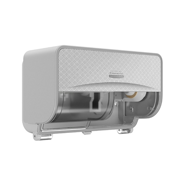 KC-ICON Toilettenpapierspender mit 2 horiz. Rollen H: 213, B:324, T:184 mm, Mosaikdesign, silber