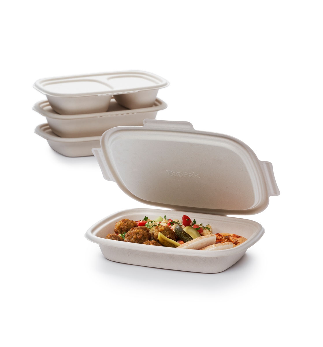 Bagasse Box Shield 1200ml Braun