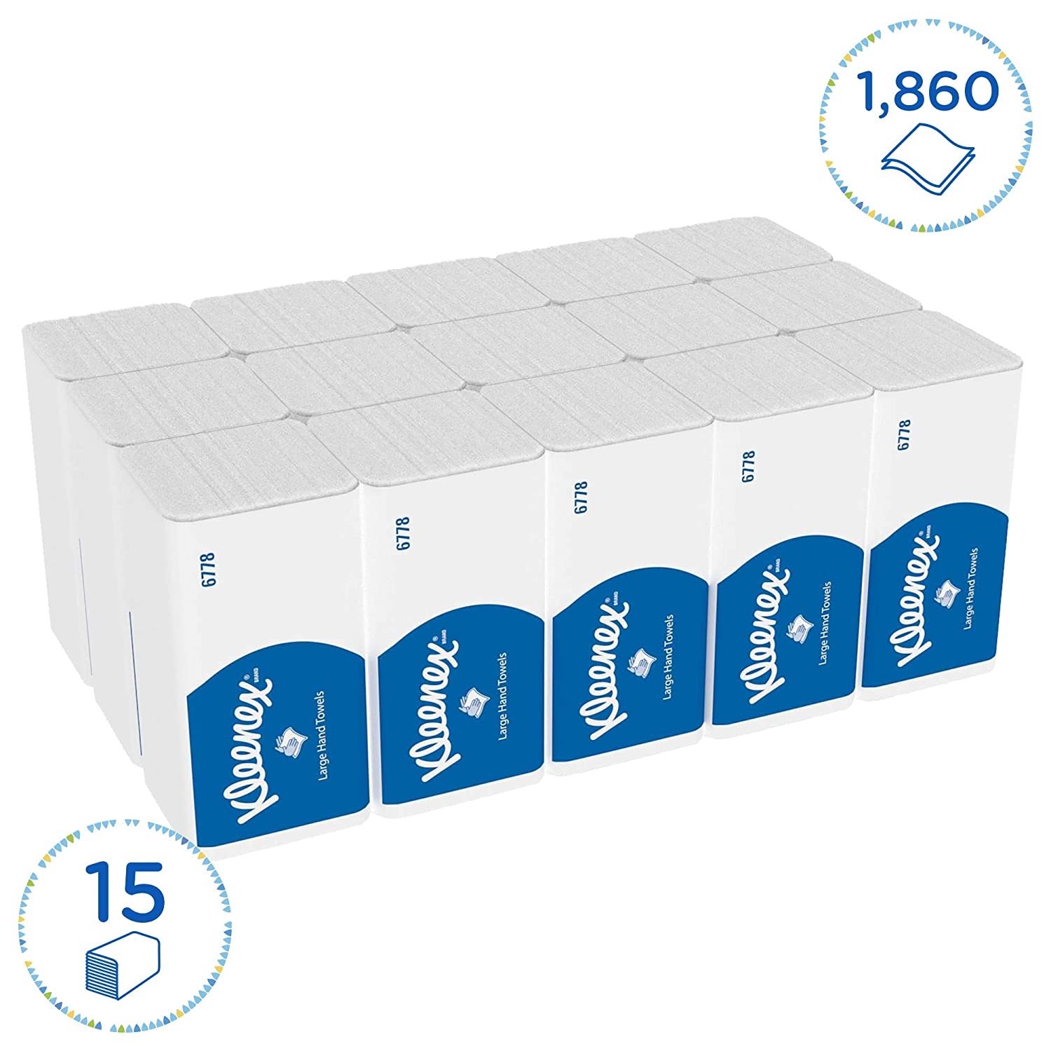 Handtuch Kleenex, Interfold, 2-lagig,  21.5x31.5cm, Airflex, weiss