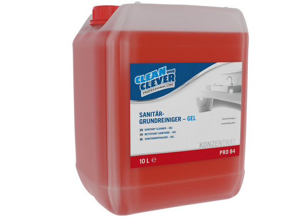 clean and clever Sanitärgrundreinigergel PRO 84, 10l flüssig, pH: 0.6, rot
