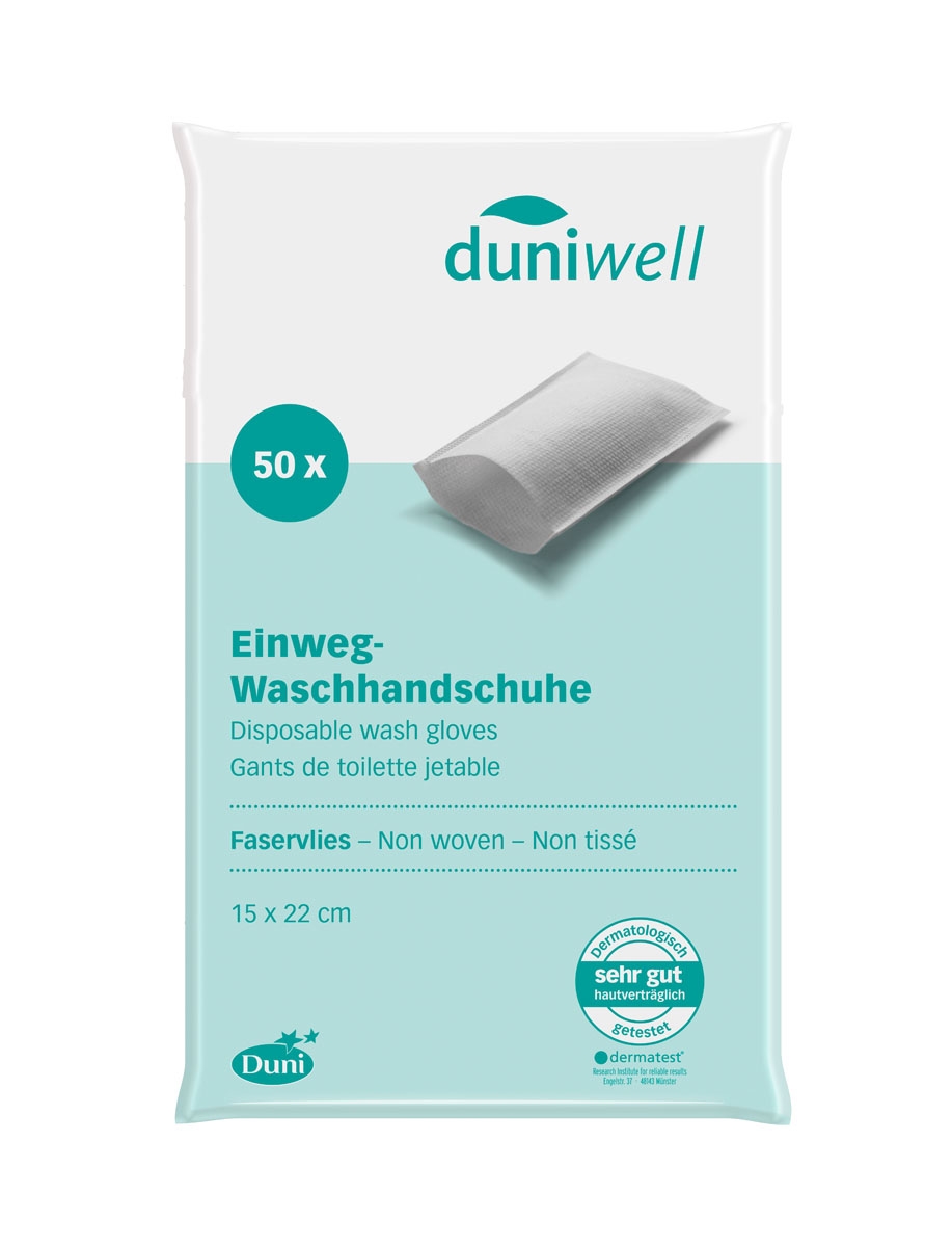 Duniwell- Waschhandschuhe , 15 x 22 cm, weiss
