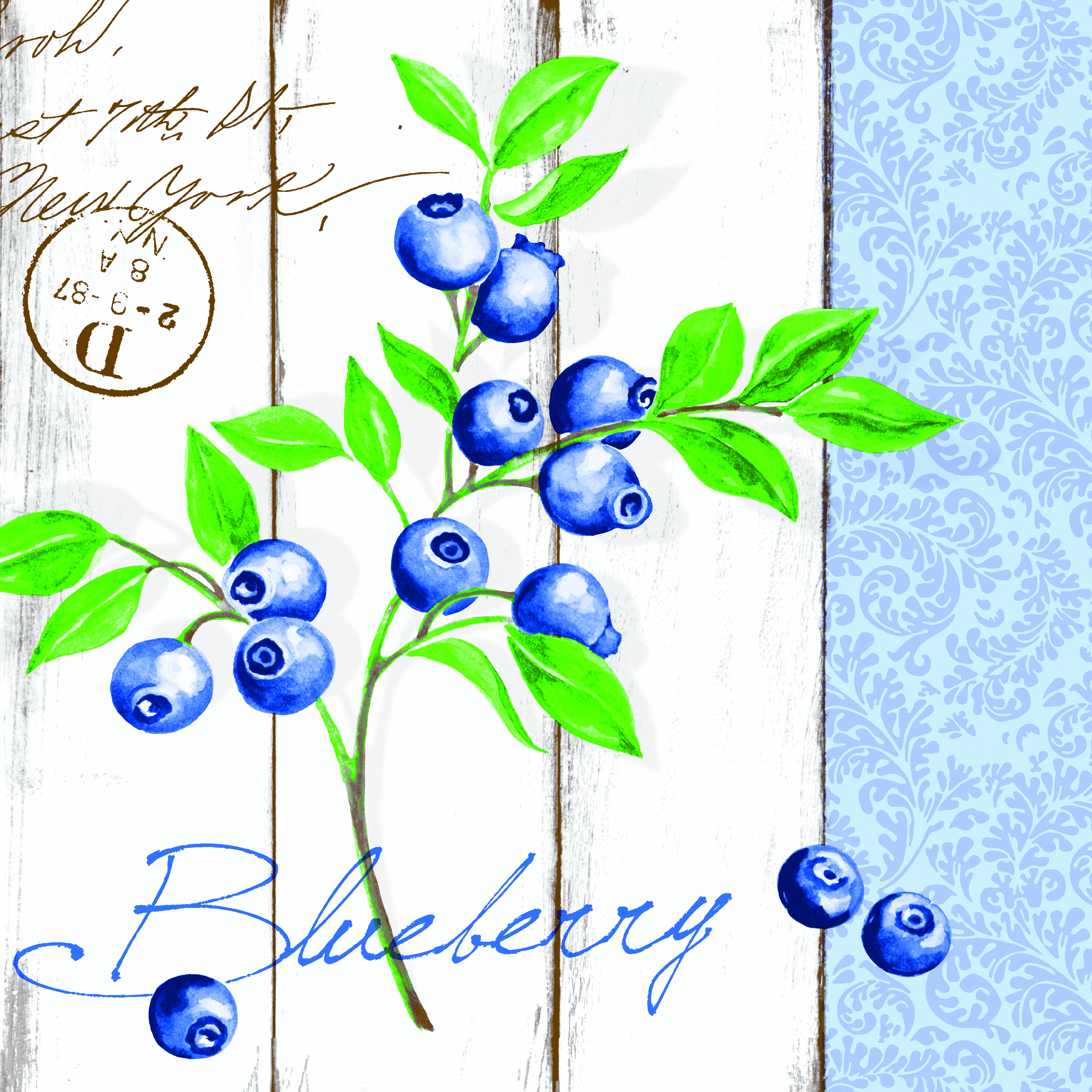 Mank Serviette, Linclass 40 x 40 cm 1/4 Falz, Blueberry