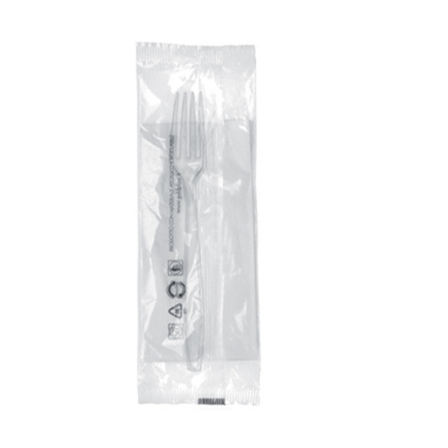 Besteckset Gabel glasklar Serviette 1-lagig, 33x33cm, weiss (CA300)