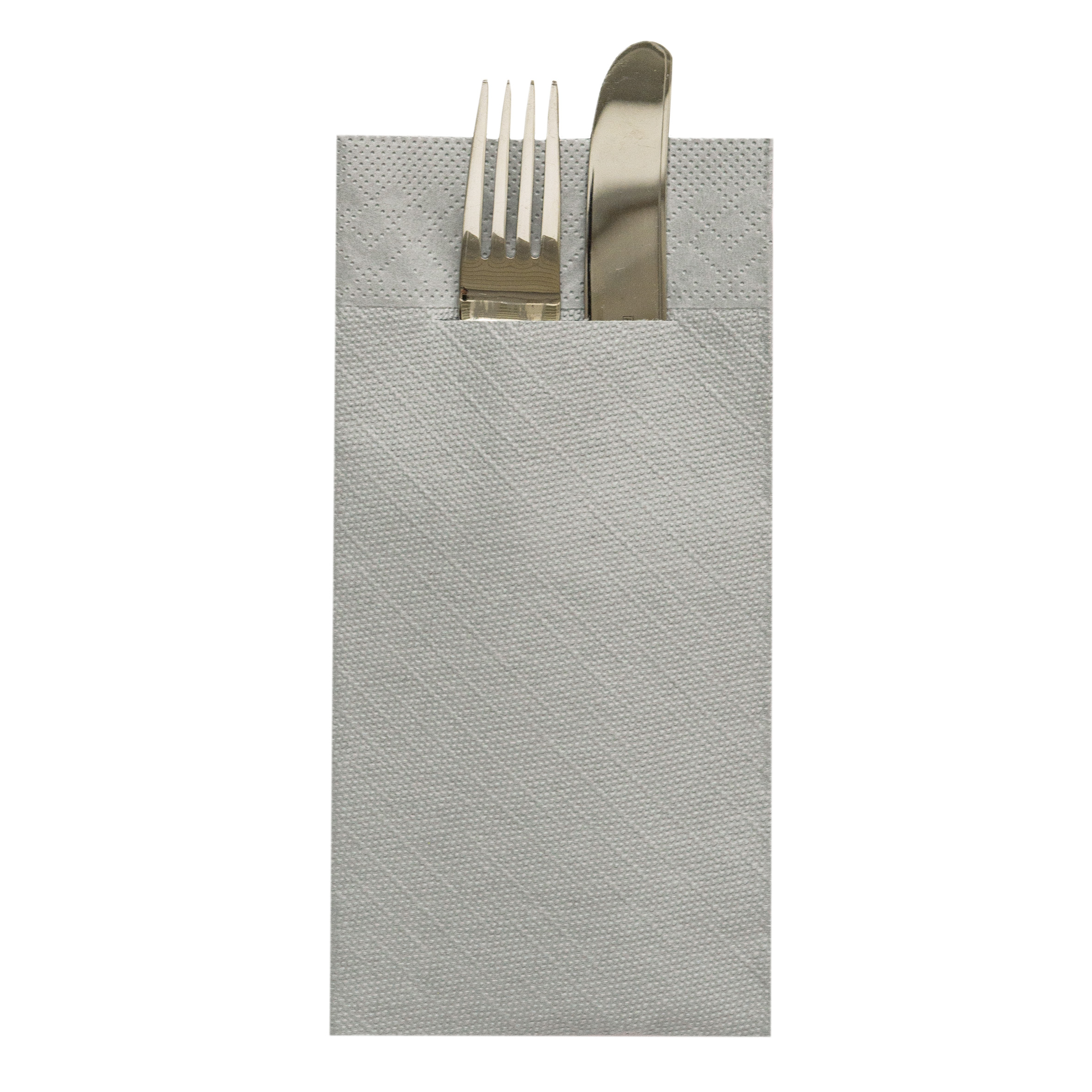 Mank Pocket-Napkins 4-lagig, Tissue-Deluxe 1/8 Falz, 40 x 40 cm, Basic grau
