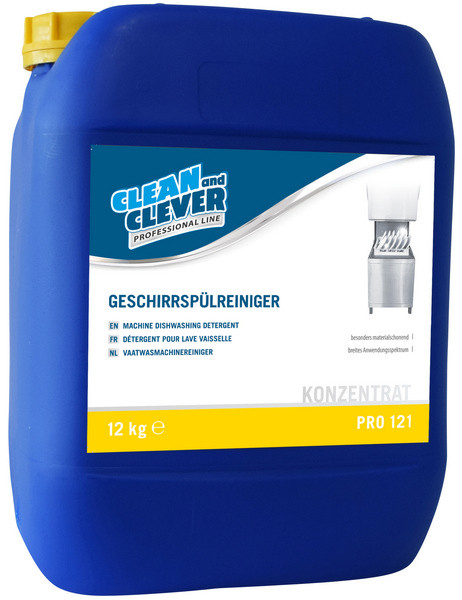 clean and clever Geschirrspülreiniger PRO 121 12kg flüssig, pH: 12,5, hellgelb